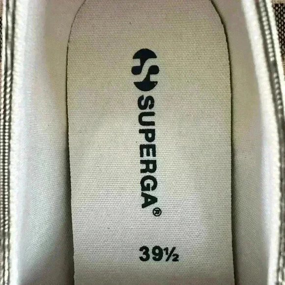 Superga Silver Metallic Camo Lace Up Sneakers  Women’s 8.5 Men’s 7 - Picture 8 of 9